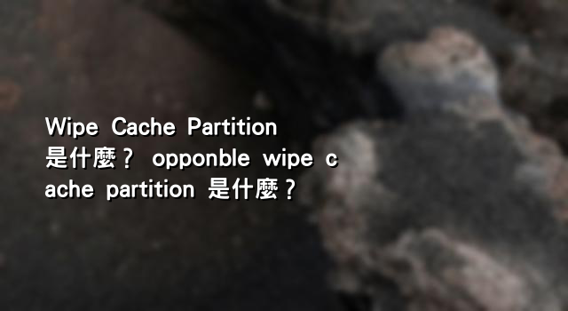 Wipe Cache Partition是什麼？ opponble wipe cache partition 是什麼？